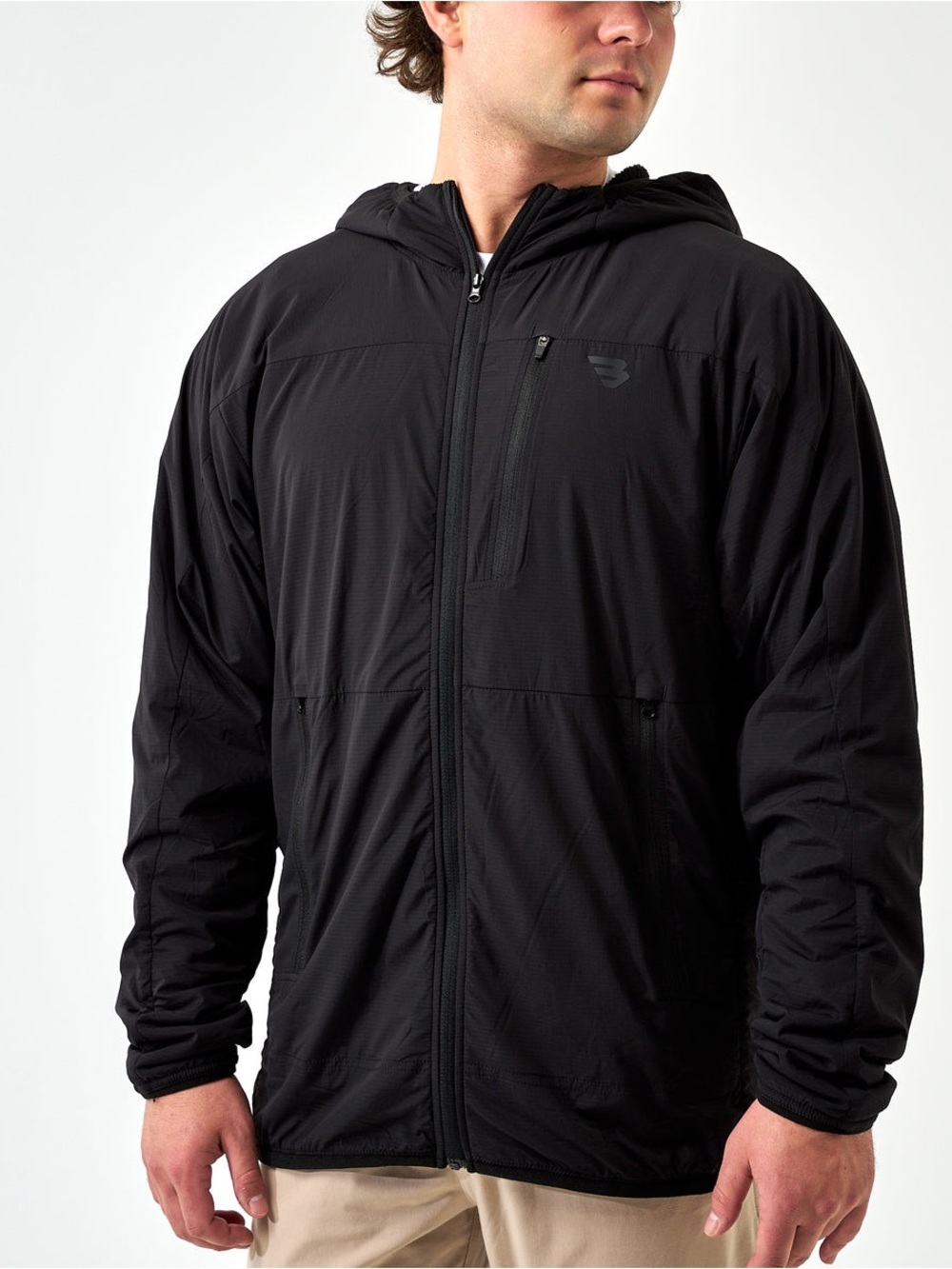 BURLEBO Black Hooded Performance Jacket